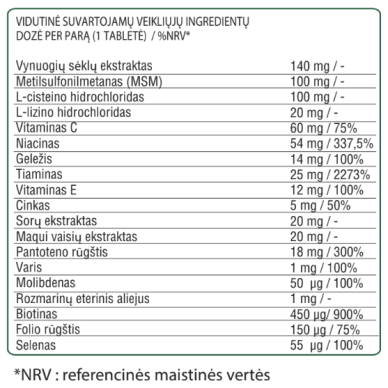 BioNature - Maisto papildas "Neįtikėtini plaukai" (30 kaps.) 1